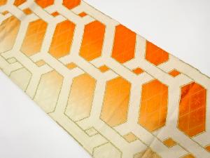 アンティーク　亀甲繋ぎ模様織り出し暈し袋帯（材料）